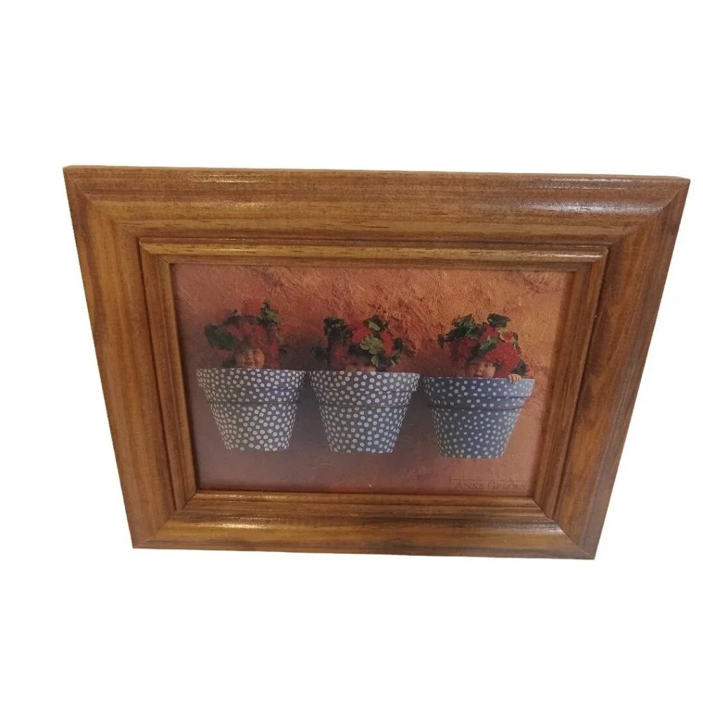 Ann Geddes Picture Frame Print Three Babies 9.5x7.5 inches Family Living Room - Picture 1 of 5